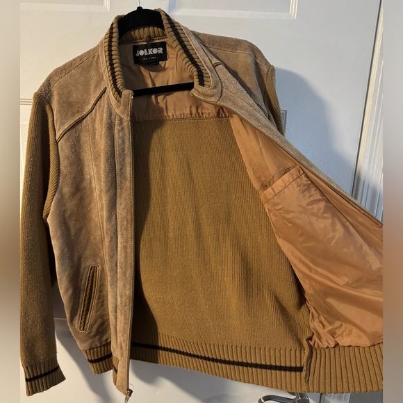 80’s Leather Knit Bomber Jacket Stranger Things Made in Korea Preppy Streetwear - Picture 8 of 11